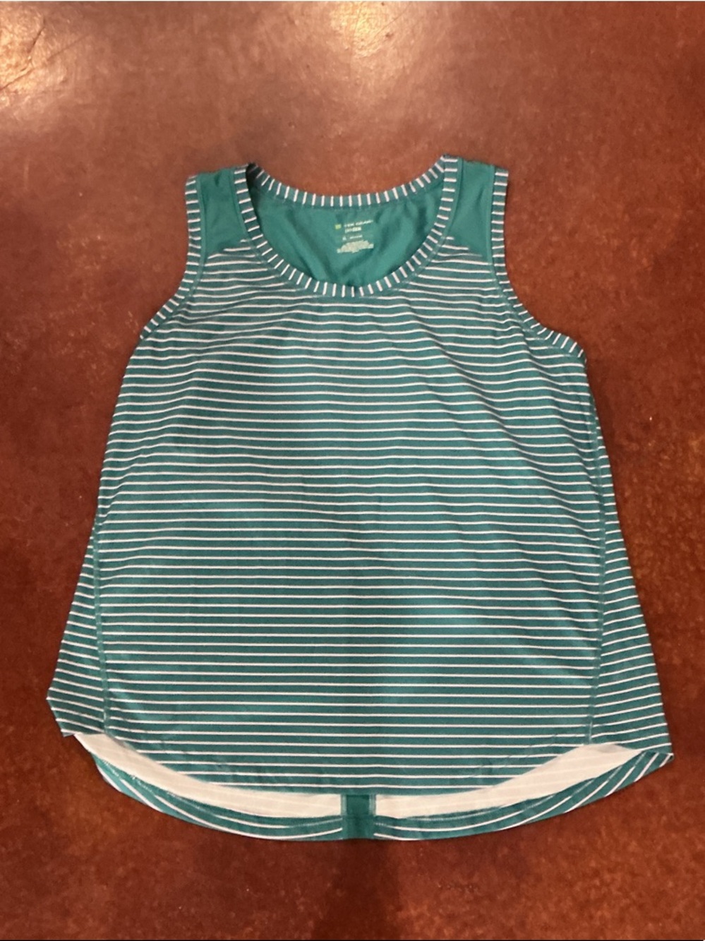 tek gear Teal and Pink Striped Scoop Neck Tank